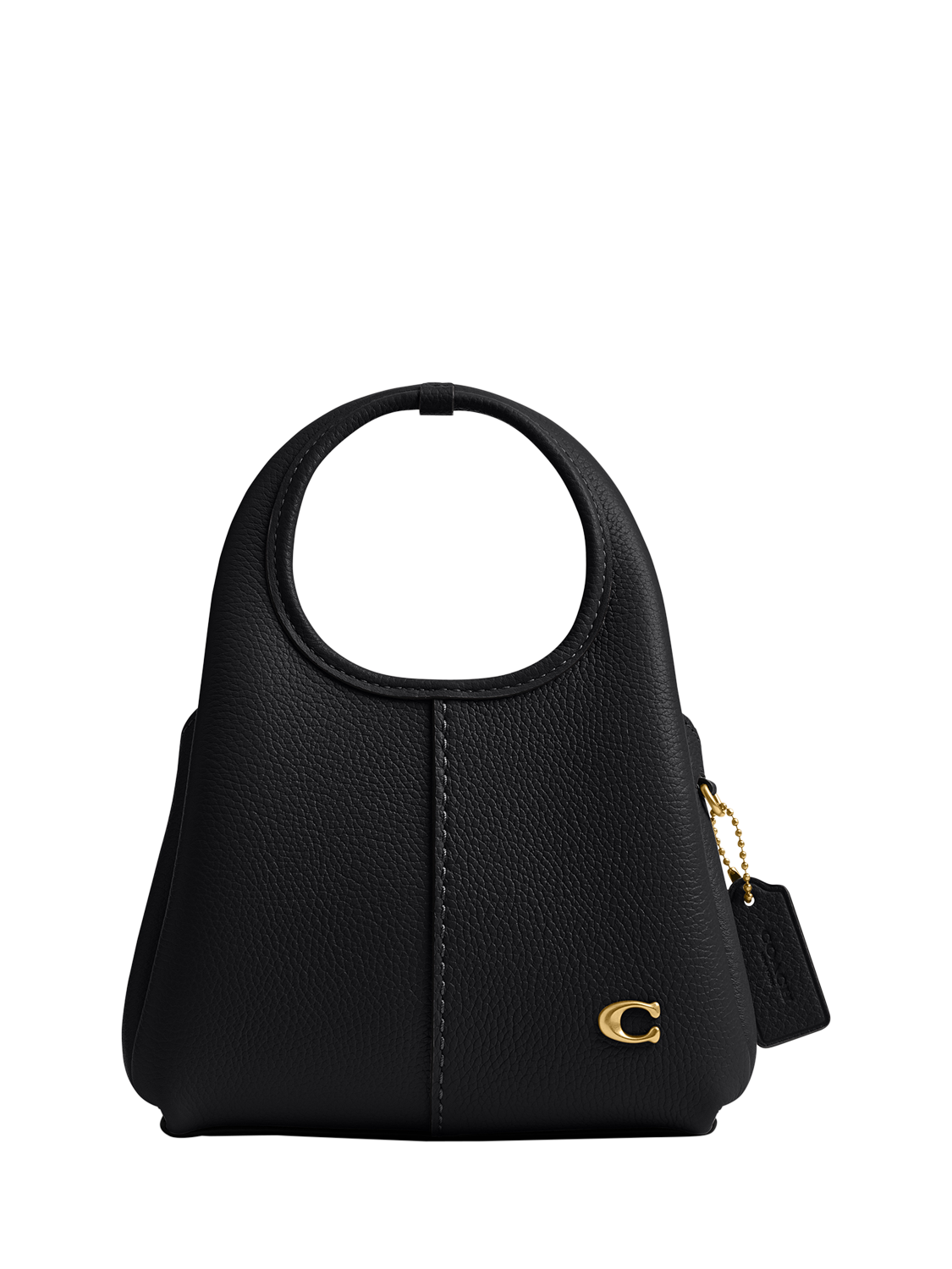 Product image 1 of 5, which shows Coach Lana 19 Leather Shoulder Bag, Black