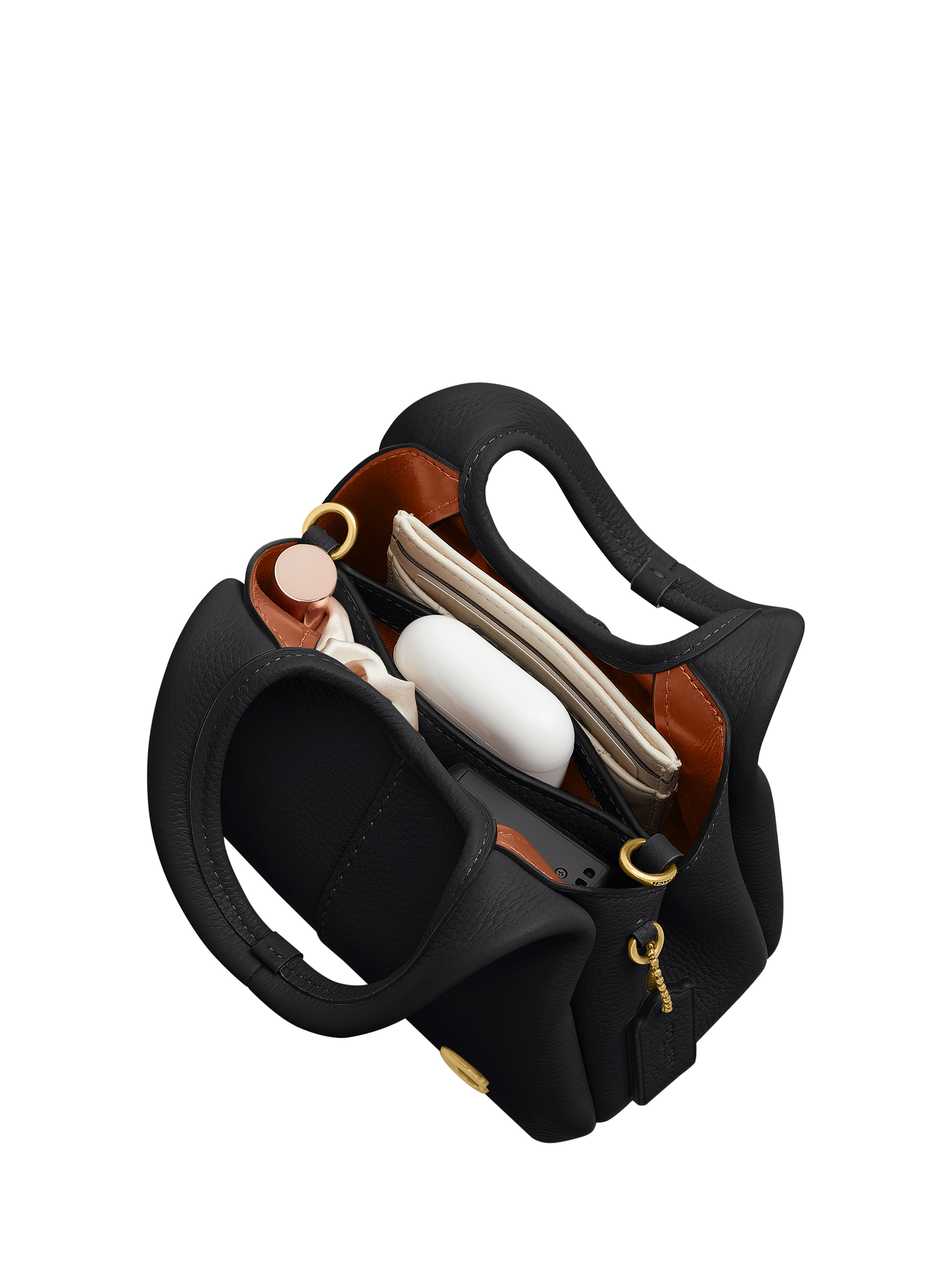 Product image 4 of 5, which shows Coach Lana 19 Leather Shoulder Bag, Black