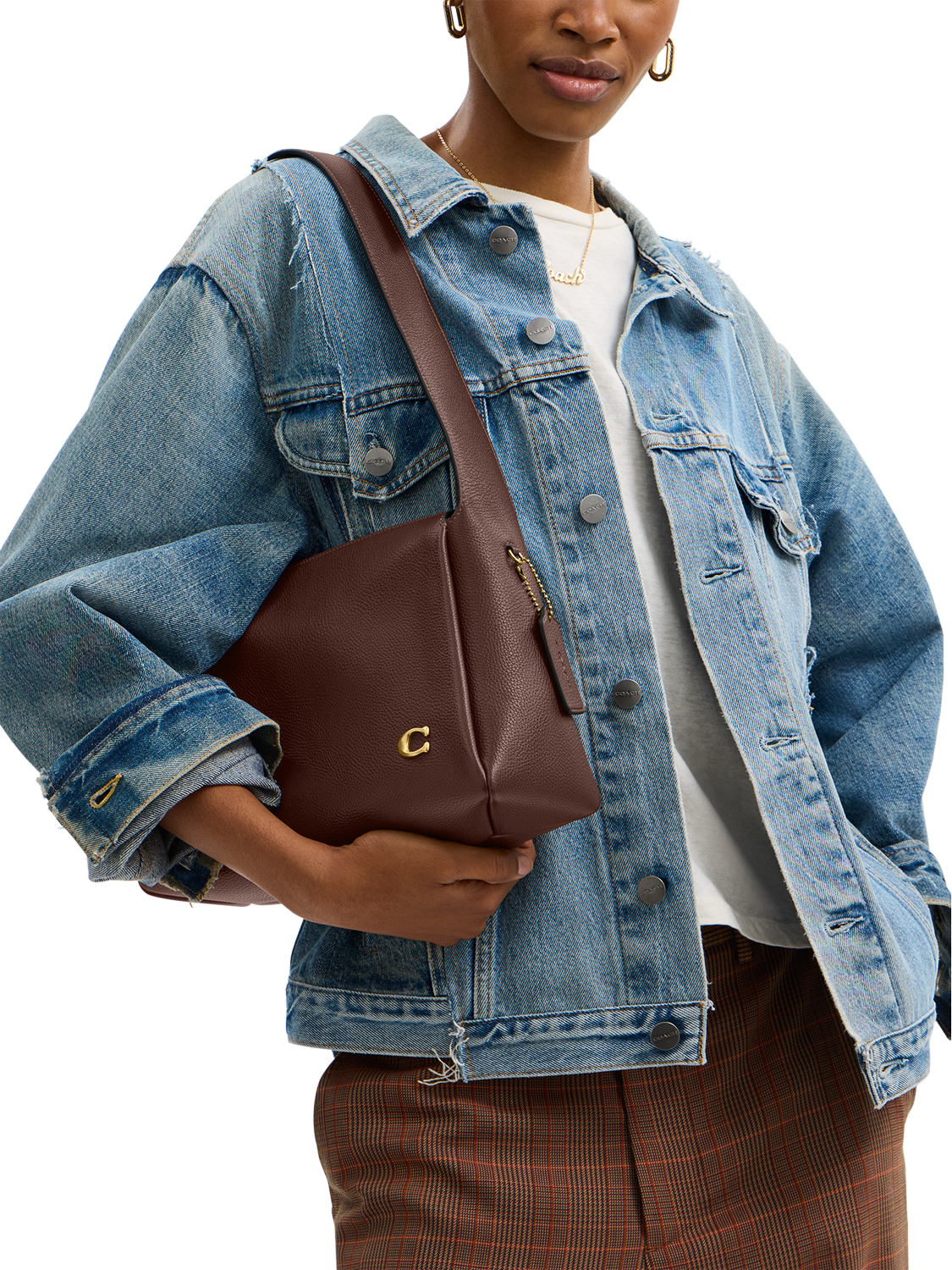Product image 2 of 4, which shows Coach Lola Leather Shoulder Bag, Maple