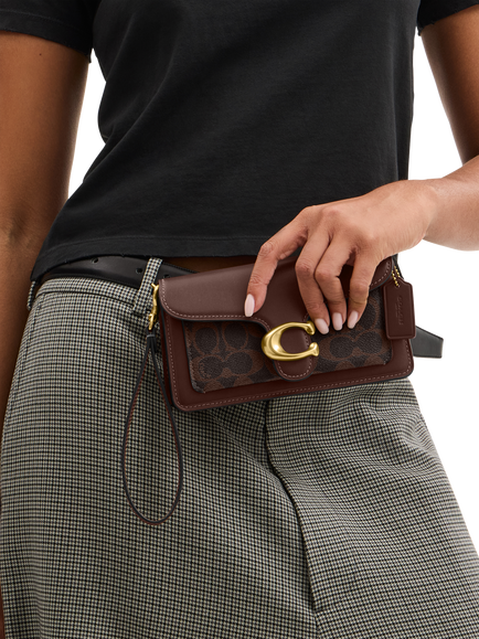 Coach Tabby 19 Leather Crossbody Bag - view 2, Signature Maple