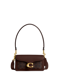 Coach Tabby Petite 20 Leather Shoulder Bag, Signature Maple, B4/Maple Maple