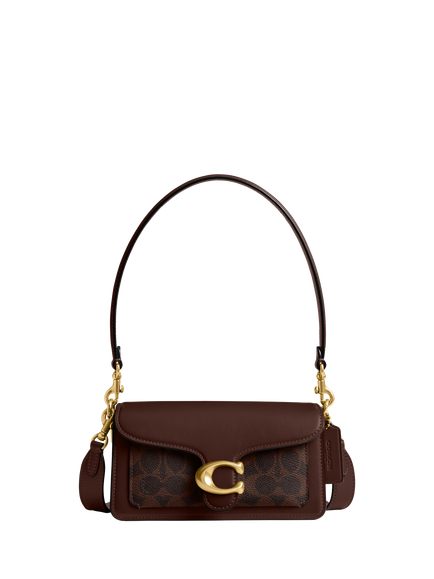 Coach Tabby Petite 20 Leather Shoulder Bag, Signature Maple, B4/Maple Maple