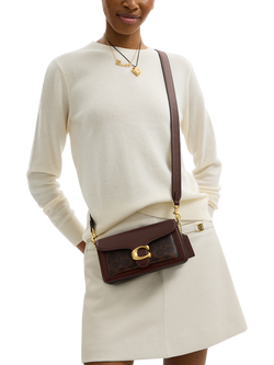 Coach Tabby Petite 20 Leather Shoulder Bag, Signature Maple - view 2, B4/Maple Maple