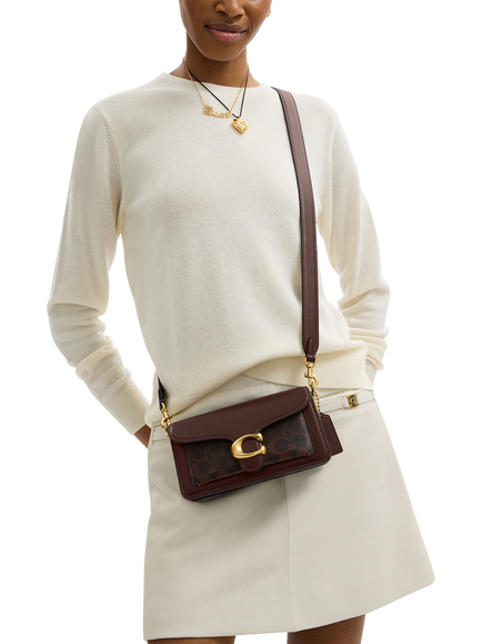 Coach Tabby Petite 20 Leather Shoulder Bag, Signature Maple - view 2, B4/Maple Maple