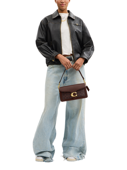 Coach Tabby 26 Leather Shoulder Bag, Signature Maple - view 2, B4/Maple Maple