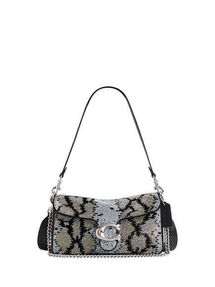 Coach Tabby 26 Beaded Snake Shoulder Bag, Lh/Black, Lh/Black