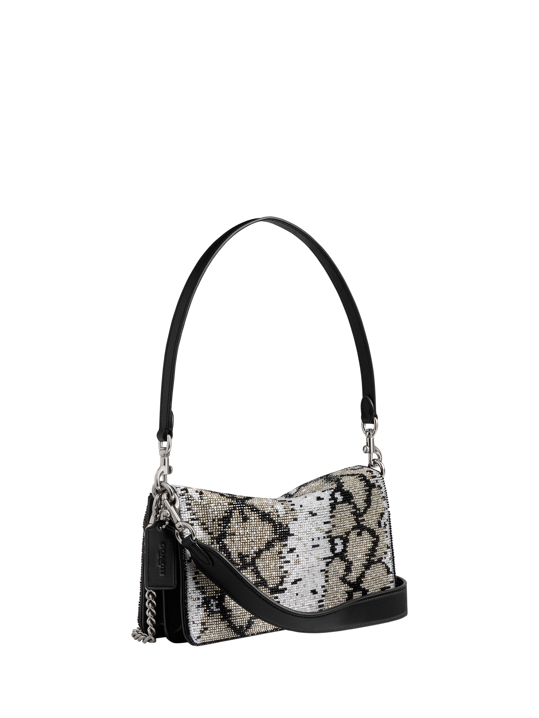 Product image 3 of 6, which shows Coach Tabby 26 Beaded Snake Shoulder Bag, Lh/Black