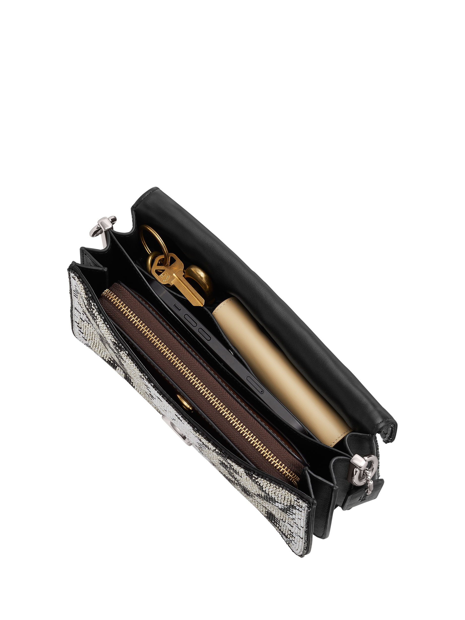 Product image 4 of 6, which shows Coach Tabby 26 Beaded Snake Shoulder Bag, Lh/Black