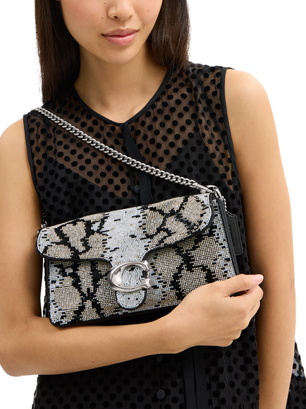 Coach Tabby 26 Beaded Snake Shoulder Bag, Lh/Black - view 2, Lh/Black