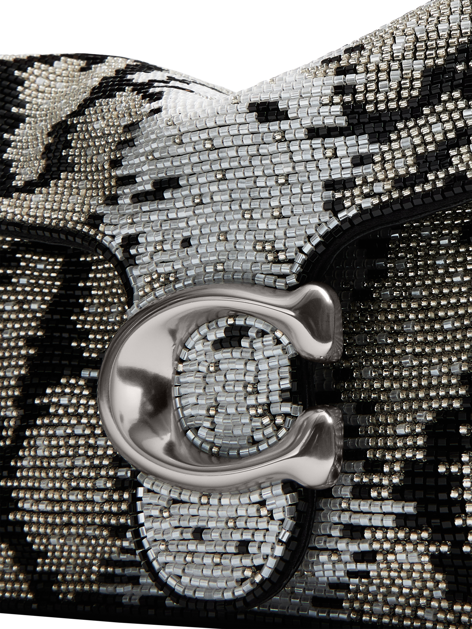 Product image 6 of 6, which shows Coach Tabby 26 Beaded Snake Shoulder Bag, Lh/Black