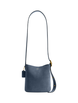 Coach Bleecker Suede Bucket Bag, Light Denim