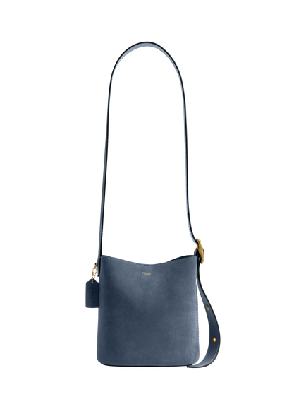 Coach Bleecker Suede Bucket Bag, Light Denim
