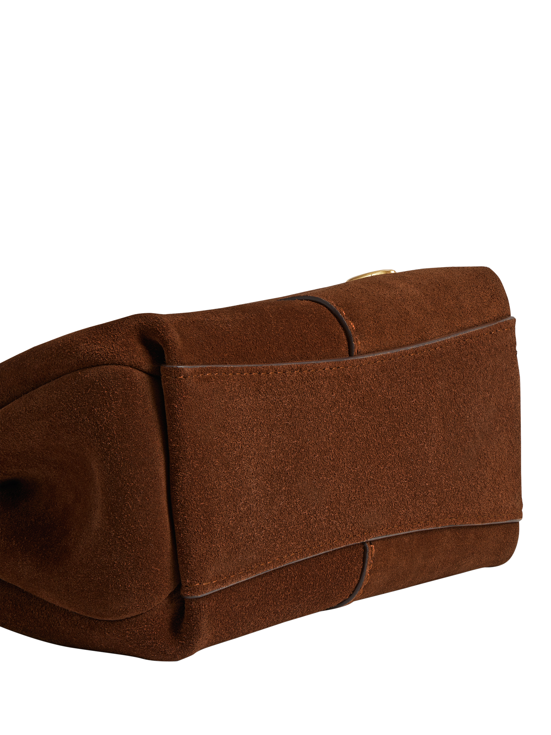 Product image 4 of 5, which shows Coach Lana 19 Suede Handbag, Warm Brown