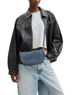 Coach Waverly Suede and Leather Crossbody/Shoulder Bag - view 2, Light Blue