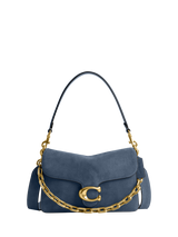 Coach Chain Tabby Suede Shoulder Bag, B4/Light Denim