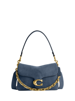 Coach Chain Tabby Suede Shoulder Bag, B4/Light Denim, B4/Light Denim