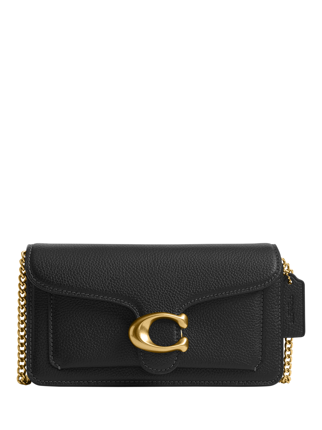 Product image 1 of 3, which shows Coach Tabby 19 Leather Clutch Bag, Black