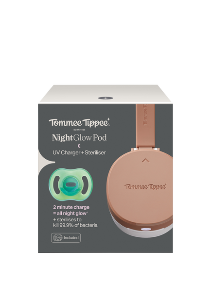 Tommee Tippee UV Sterilise & Charge NightGlow Pod & UltraLight NightGlow Soother, 0-6m - view 2, Multi