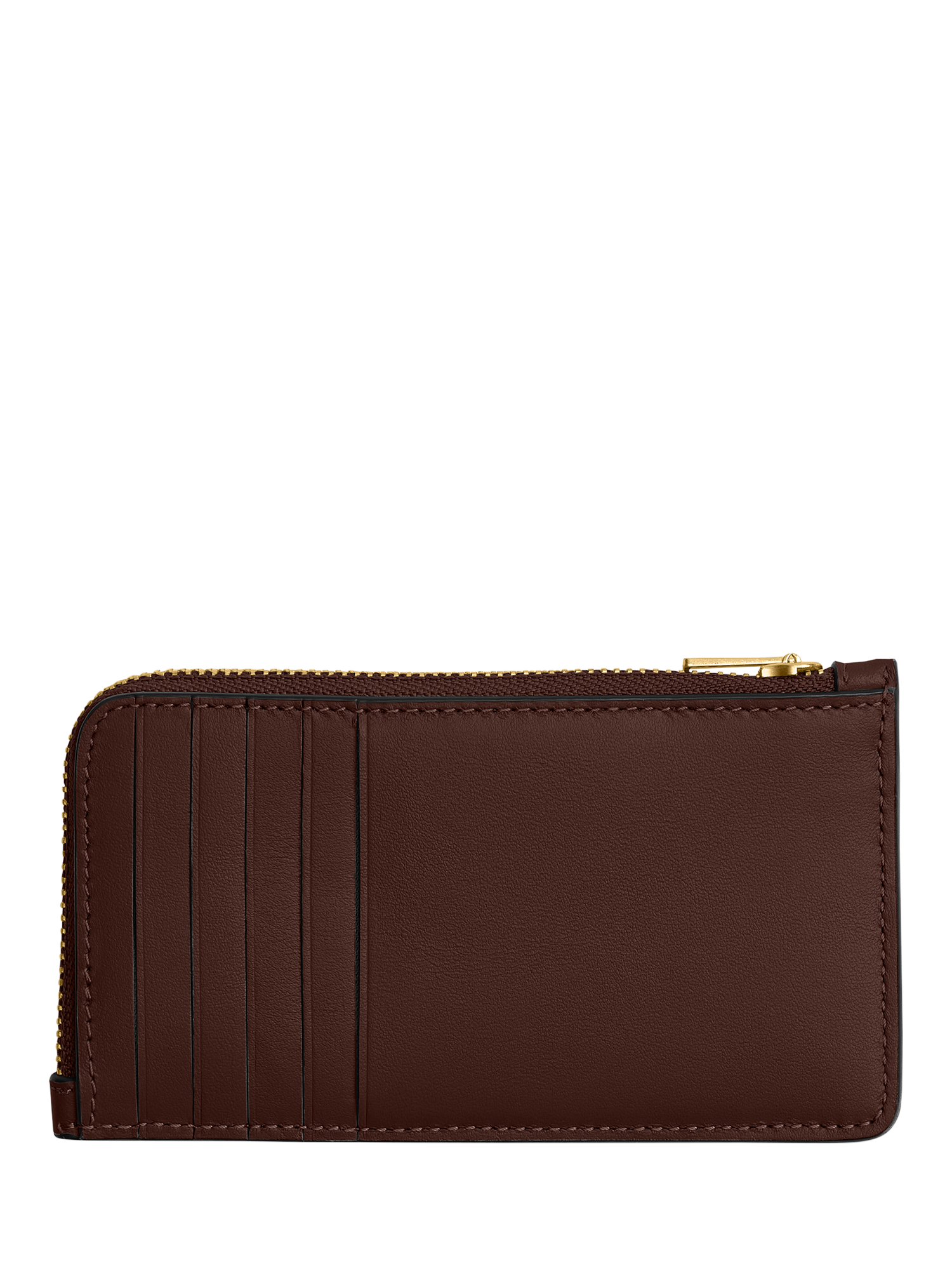 Product image 2 of 3, which shows Coach New York Leather Zipped Card Case, B4/Maple