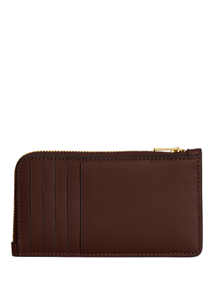 Coach New York Leather Zipped Card Case - view 2, B4/Maple