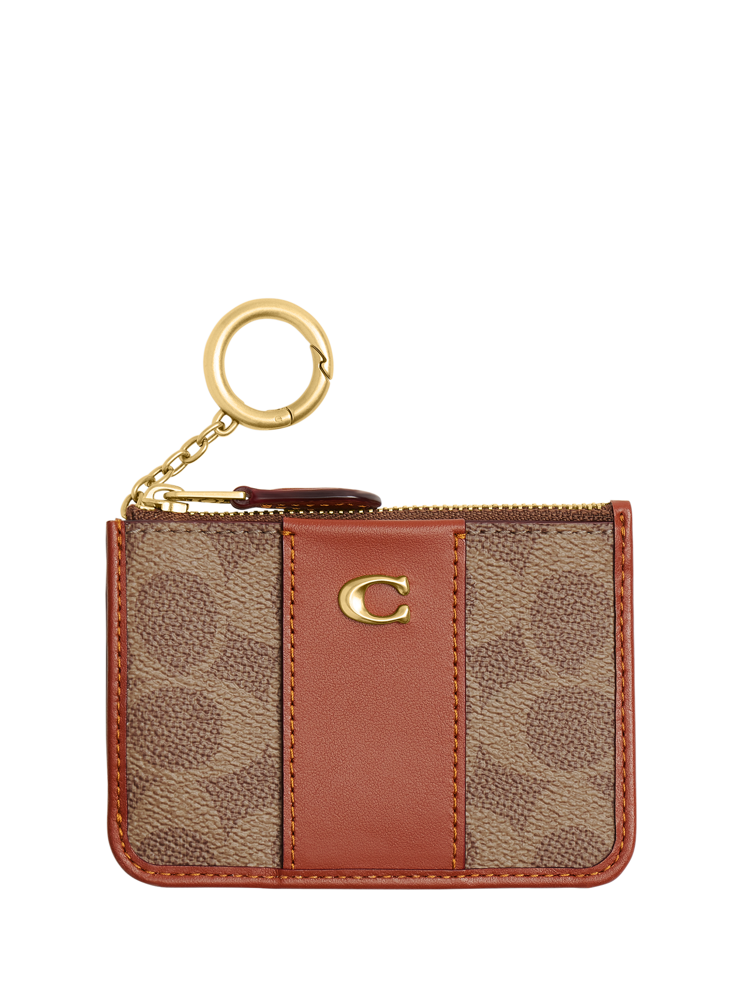 Product image 1 of 2, which shows Coach Essential Mini ID Card Case, B4/Tan Caramel