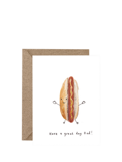 Western Sketch Happy Hot Dog Father's Day Card, Multi