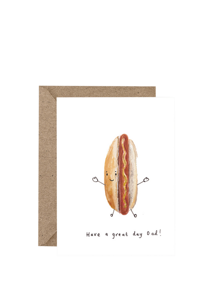 Western Sketch Happy Hot Dog Father's Day Card, Multi