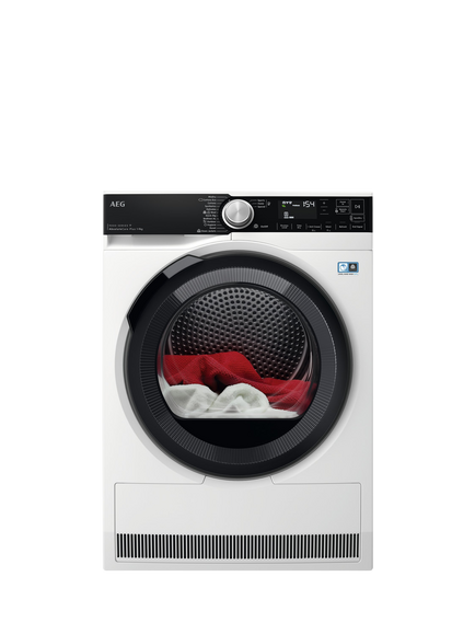 AEG OUTLET 9000 TR959M6BC Freestanding Heat Pump Tumble Dryer, Like New, White, White