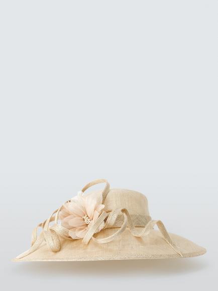 John Lewis Heather Wide Brim Occasion Hat - view 2, Champagne