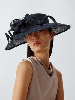 John Lewis Heather Wide Brim Occasion Hat, Navy