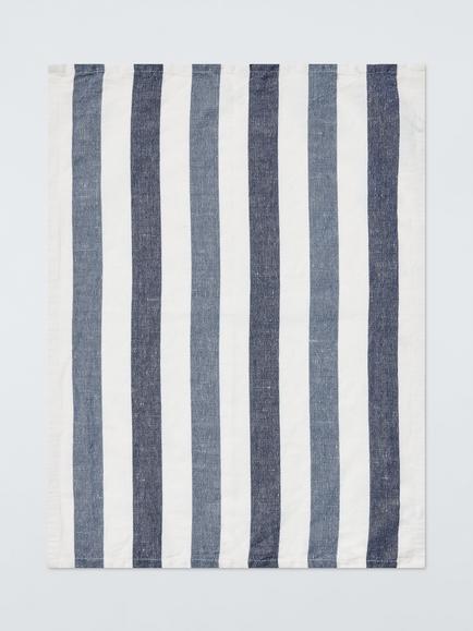 John Lewis Bold Stripe Cotton Tea Towel, Navy, Navy