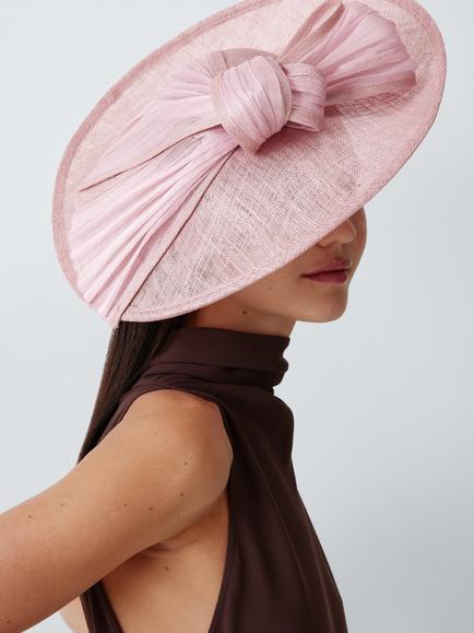 John Lewis Maggie Wide Brim Fabric Trim Hat, Rose