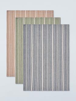 John Lewis Striped Cotton Tea Towels, Set of 3, Multi, Multi