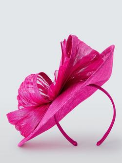John Lewis Tilly Small Disc Fascinator - view 2, Fuschia