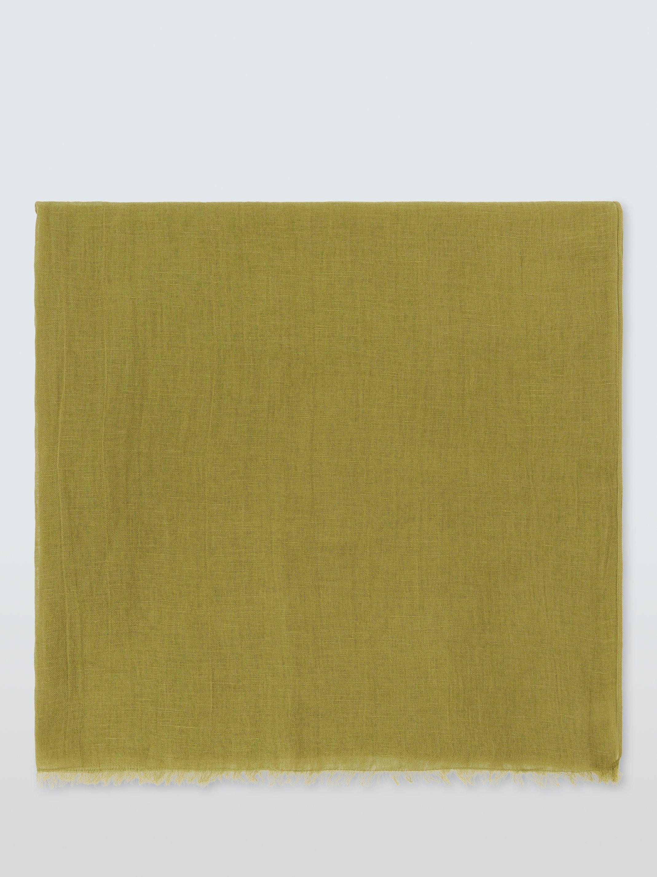 Product image 1 of 3, which shows John Lewis Linen Blend Scarf, Green