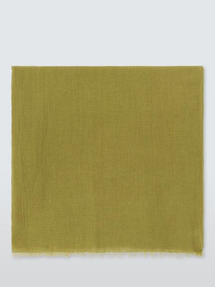 John Lewis Cotton & Linen Blend Scarf - view 2, Green