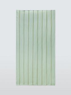 John Lewis Stripe Linen Blend Scarf, Pale Blue/Green - view 2, Pale Blue/Green