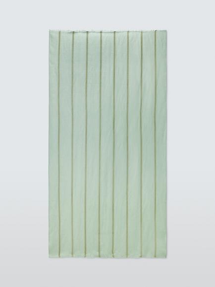 John Lewis Stripe Linen Blend Scarf - view 2, Pale Blue/Green