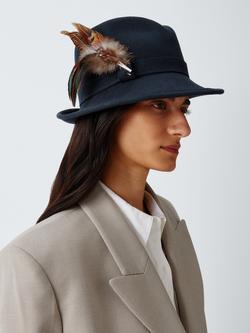 Whiteley Wells Wool Felt Trilby Hat, Navy, Navy