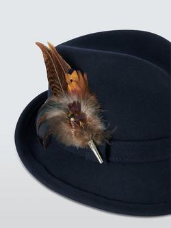 Whiteley Wells Wool Felt Trilby Hat, Navy - view 2, Navy