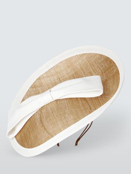 Whiteley Wisteria Contrast Bind Disc Fascinator - view 2, Biscuit/Ivory