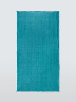 John Lewis Cotton & Linen Blend Scarf - view 2, Turquoise