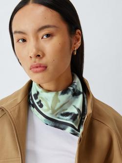 John Lewis Rosyth Floral Pure Silk Scarf, Aqua, Aqua