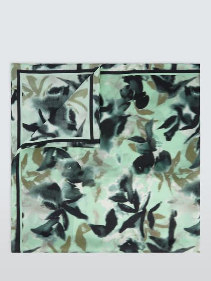 John Lewis Rosyth Floral Pure Silk Scarf, Aqua - view 2, Aqua