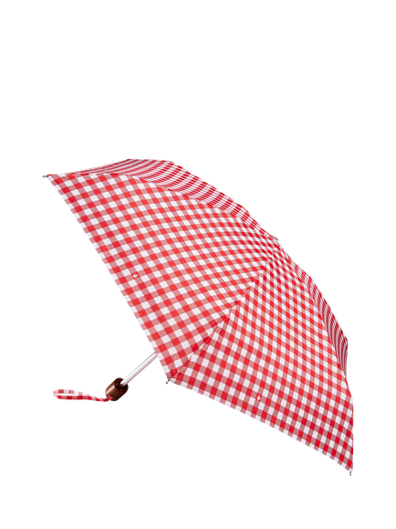 Fulton Tiny 2 Gingham Umbrella, Red/White, Red/White