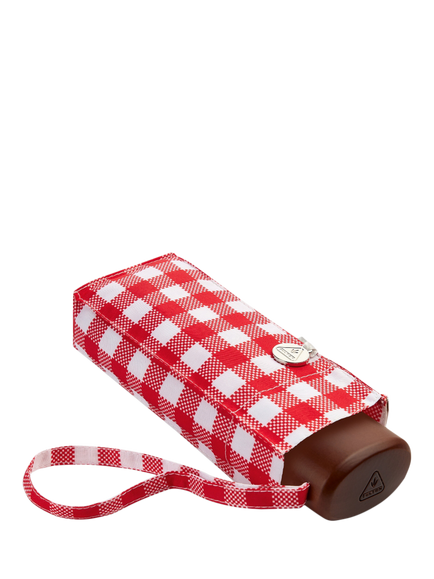 Fulton Tiny 2 Gingham Umbrella, Red/White - view 2, Red/White