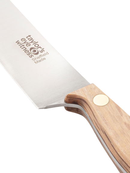 Taylor's Eye Witness Heritage Oak Sheffield Made Santoku Knife, 17cm - view 2, Natural Oak