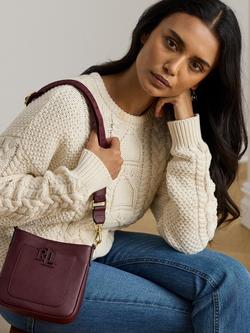 Lauren Ralph Lauren Leather Small Cameryn Crossbody Bag - view 2, Dark Garnet