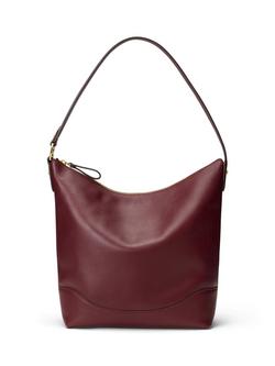 Lauren Ralph Lauren Tasha Leather Bucket Bag, Dark Garnet