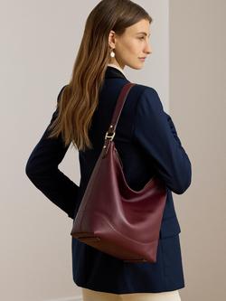 Lauren Ralph Lauren Tasha Leather Bucket Bag - view 2, Dark Garnet